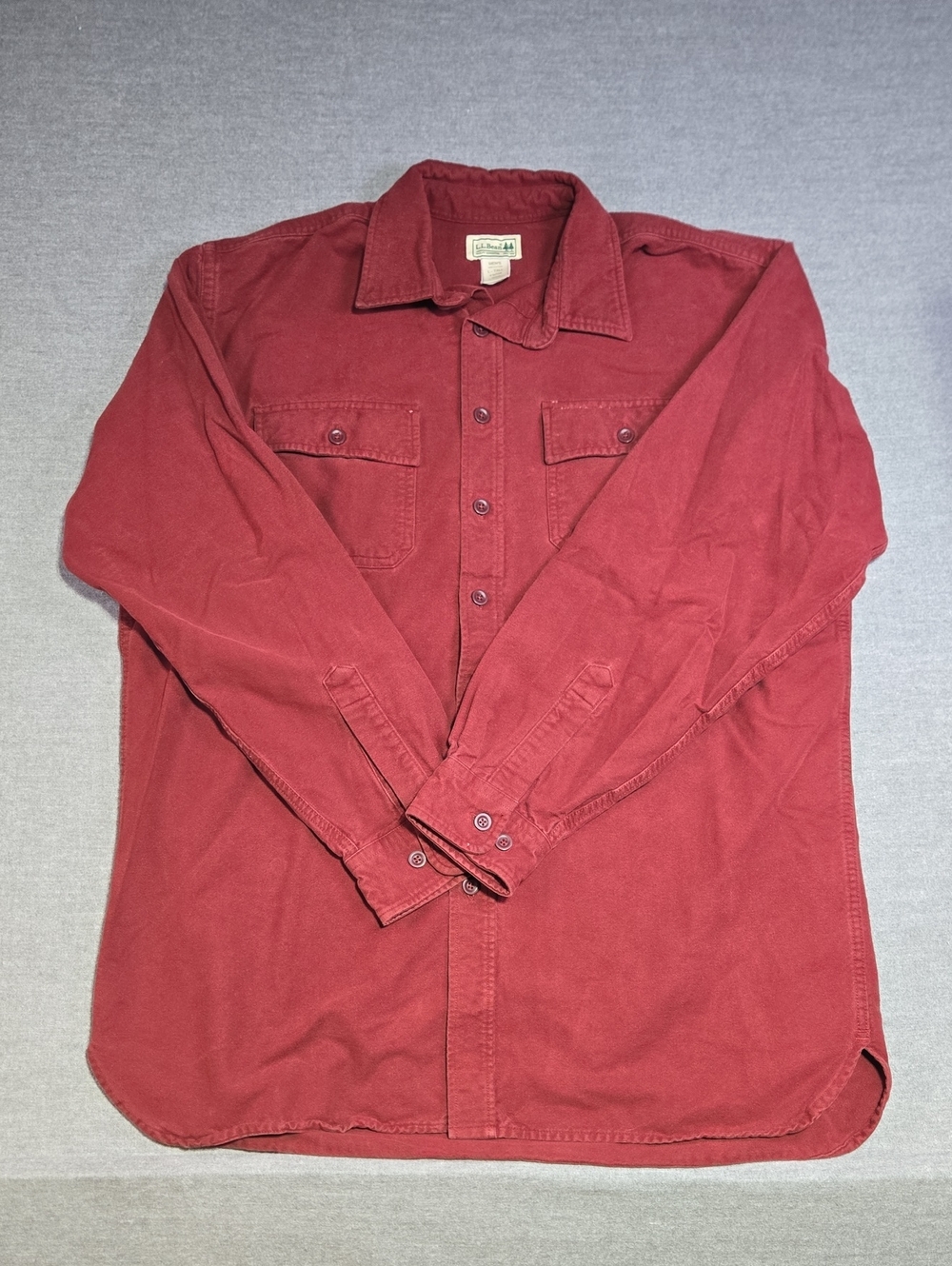 L.L.Bean Chamois Cloth Shirt | Men's Large Tall | Burgundy
